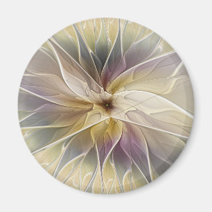 Aimant Imaginaire Floral Gold Eggplant Art Fractal Abstra