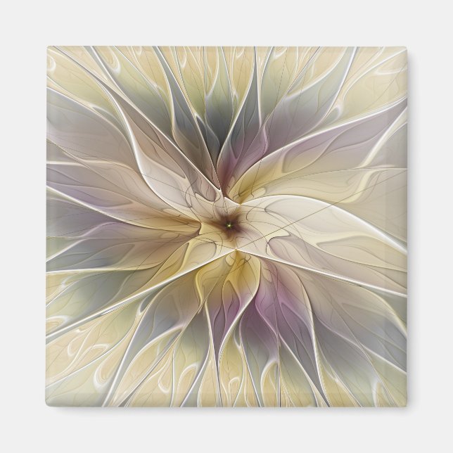 Aimant Imaginaire Floral Gold Eggplant Art Fractal Abstra (Devant)