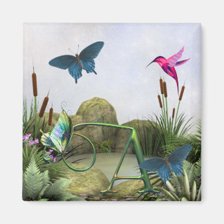 Aimant Imaginaire magnétique à papillon Monogramme A