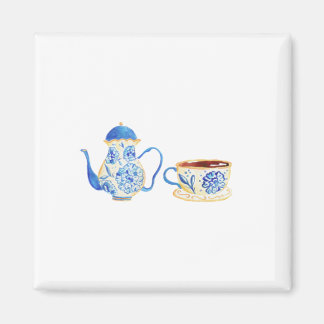 Aimant Iman floral azul