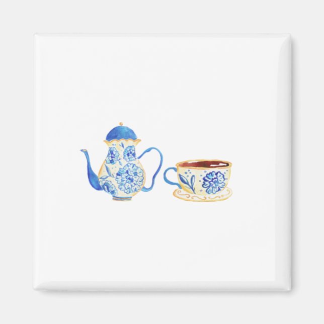 Aimant Iman floral azul (Devant)