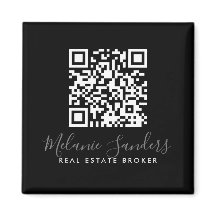 Aimant IMMOBILIER d'entreprise NOIR avec CODE QR