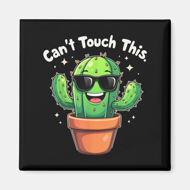 Aimant Impossible de toucher ce Cool Cactus (Devant)