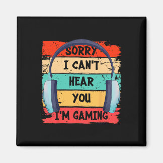 Aimant Impossible de vous entendre, je joue Vintage Gamer