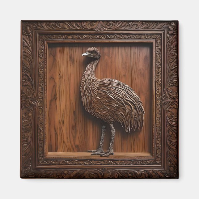 Aimant Impression 3d Wood Australian Emu (Devant)