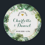 Aimant Impression aquarelle topique | MARIAGE | Enregistr<br><div class="desc">Faites de votre mariage un faire-part inoubliable grâce à nos stickers Save the Date en couleur tropicale ! Ajoutez votre propre texte personnalisé au-dessus pour le rendre vraiment unique et impressionner vos invités avec un beau rappel de votre journée spéciale. Il s'agit d'un autre design 100% original Snuggle Hamster.</div>