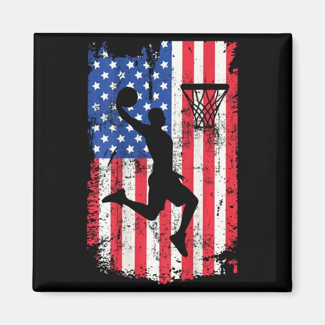 Aimant Impression au dos basket-ball usa drapeau américai (Devant)