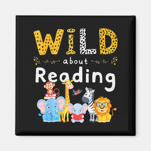 Aimant Impression d'animal lit un personnage de livre enf