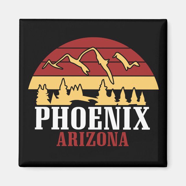Aimant Impression d'art de la skyline de Phoenix Arizona  (Devant)