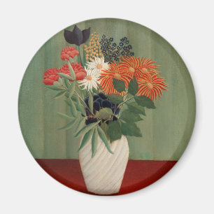 Aimant Impression d'art floral vert sauge Henri Rousseau