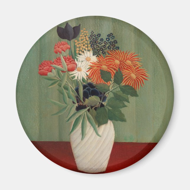 Aimant Impression d'art floral vert sauge Henri Rousseau  (Devant)