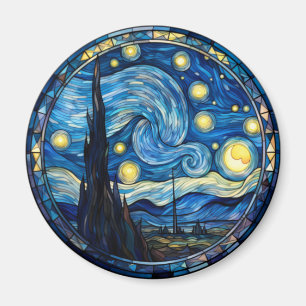 Aimant Impression d'art inspirée de la nuit étoilée tourb