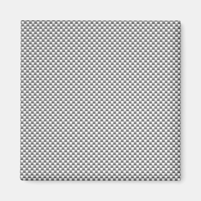 Aimant Impression de fibre de carbone blanche en argent (Devant)