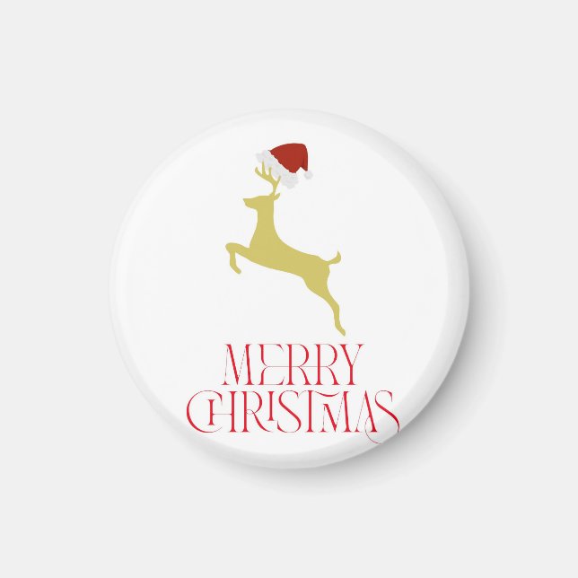 Aimant Impression de Noël rouge tendance  (Devant)