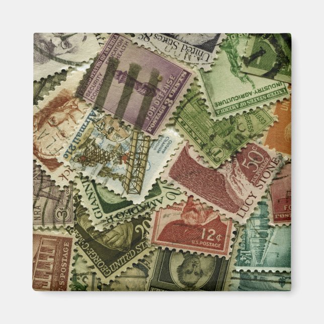 Aimant Impression de timbre vintage (Devant)