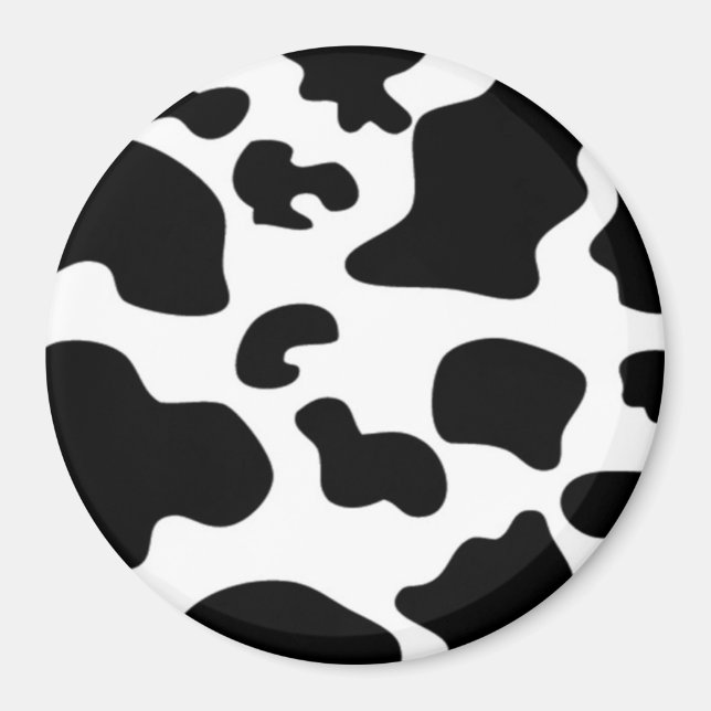 Aimant Impression de vache noire et blanche (Devant)