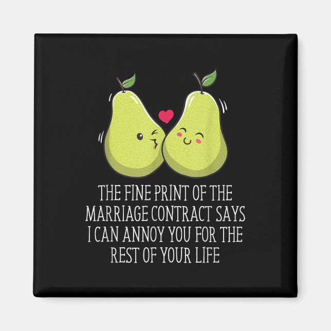 Aimant Impression Du Mariage Du Contrat De Mariage Funny  (Devant)