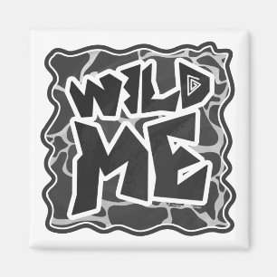 Aimant Impression Giraffe noir et gris clair