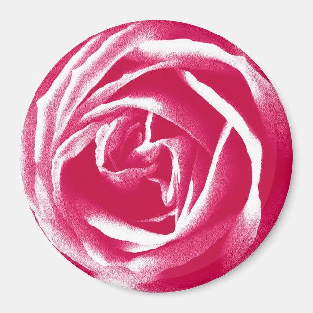 Aimant Impression rose en satin rose (Devant)