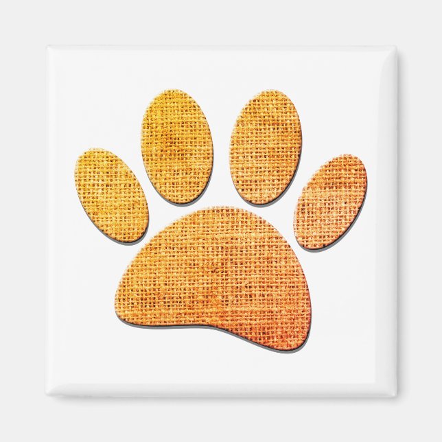 Aimant Impression sur toile de jute de patte de chien vie (Devant)