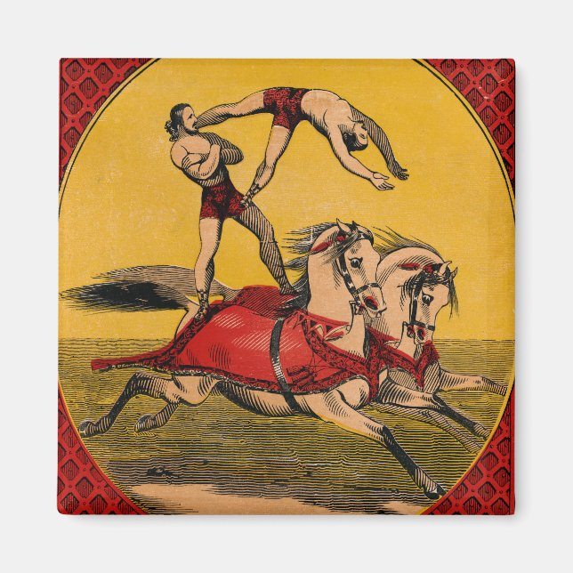 Aimant Impression vintage De Bareback Riders Perfoming St (Devant)