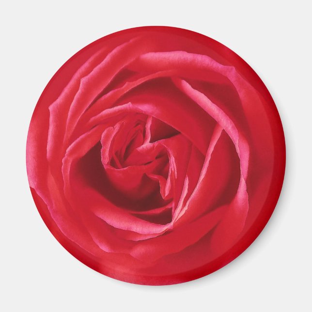 Aimant imprimé rose rouge (Devant)