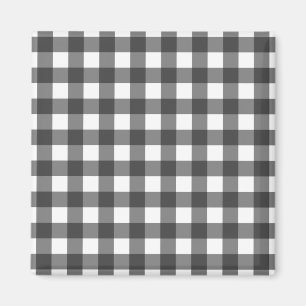 Aimant Imprimé Vichy noir et blanc à carreaux