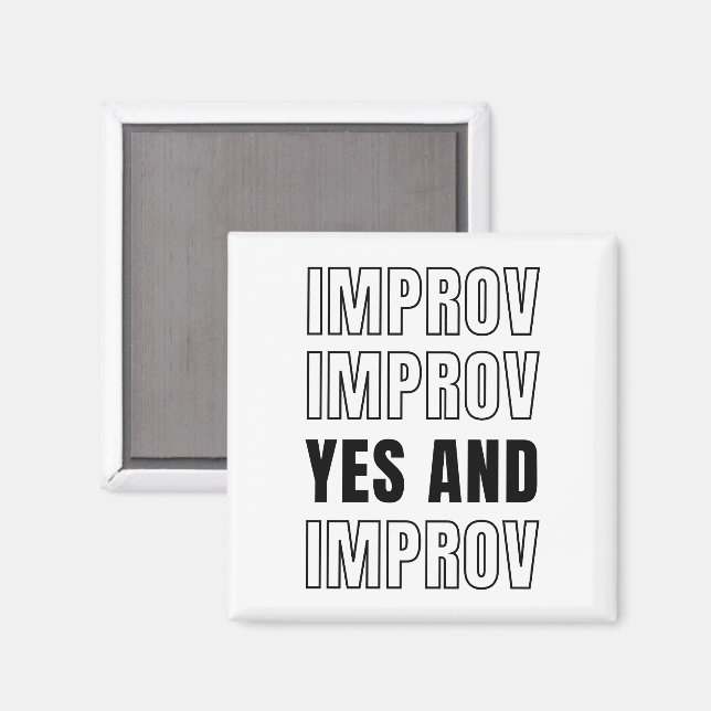 Aimant IMPROV OUI ET comédie d'improvisation (Recto/Verso)