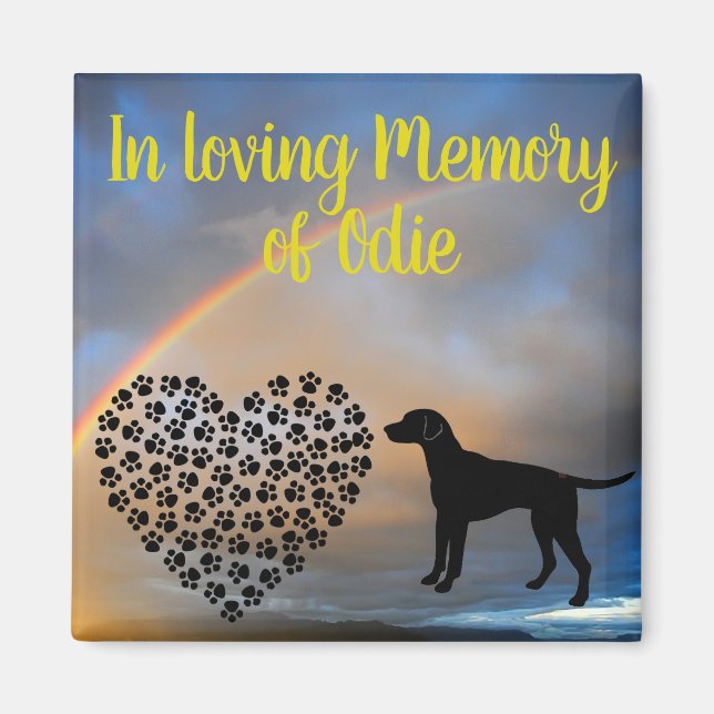 Aimant In Love Memory Nom personnalisé Memorial Dog (Devant)