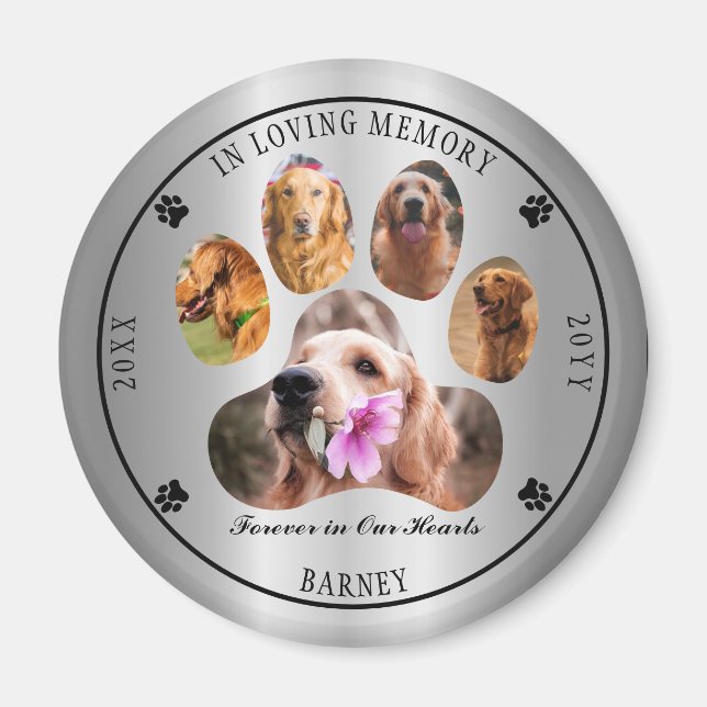 Aimant In Love Memory Photo Pet Memorial - Argent (Devant)