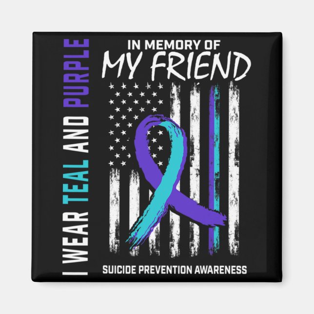 Aimant In Memory Friend Suicide Awareness Prevention Amer (Devant)