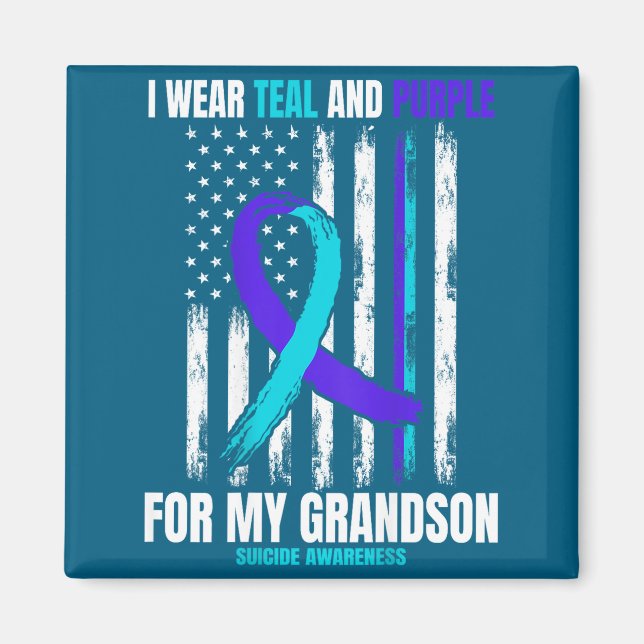 Aimant In Memory Of My Grandson Suicide Awareness Flag Ba (Devant)