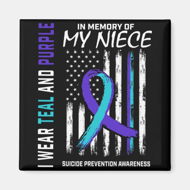 Aimant In Memory Of My Niece Suicide Awareness Prevention (Devant)
