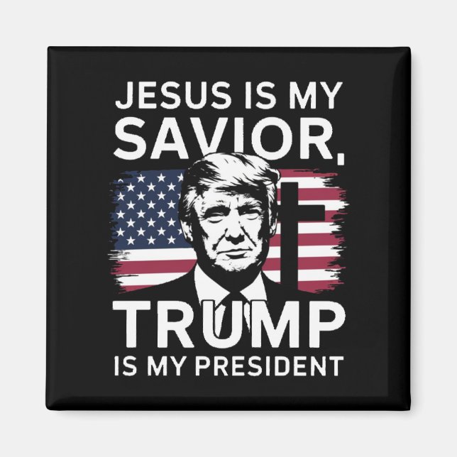 Aimant Inauguration 2025 Jésus Et Trump (Devant)