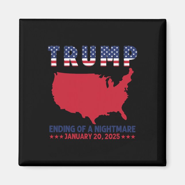 Aimant Inauguration 2025 Trump Élections Fin D'une Nuit S (Devant)