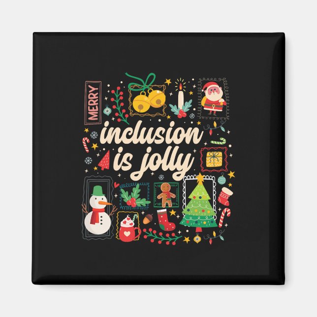 Aimant Inclusion Est Jolly Sped Professeur Timbre de Noël (Devant)