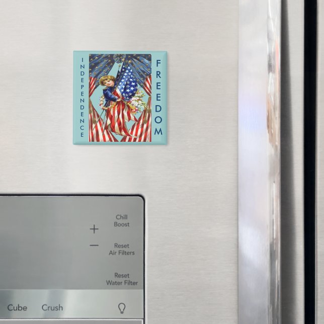 Aimant Indépendance vintage et liberté (In situ (réfrigérateur))
