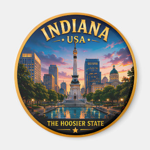 Aimant Indiana Hoosier State Midwest Fierté 🌻