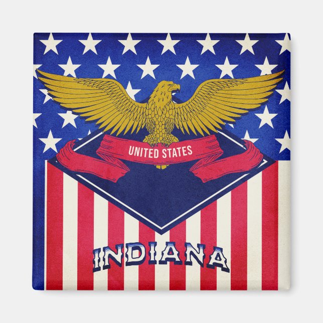 Aimant Indiana USA Flag (Devant)