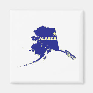 Aimant Indicateur de forme de l'état de l'Alaska avec nom