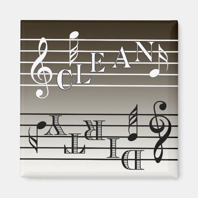 Aimant Indicateur de lave-vaisselle de musique (Devant)