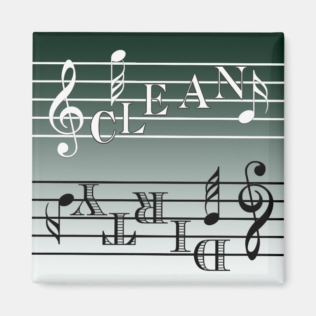 Aimant Indicateur de lave-vaisselle de musique (Devant)