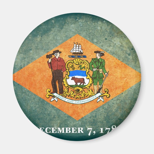 Aimant Indicateur d'état du Delaware (Devant)