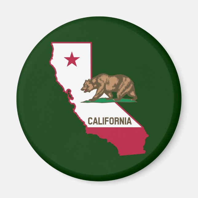 Aimant Indicateur et drapeau de Californie (Devant)
