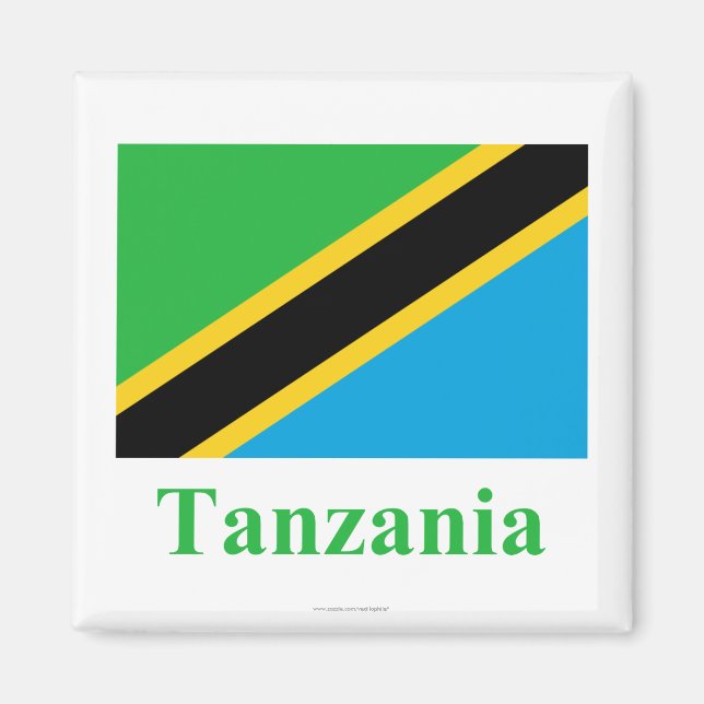 Aimant Indicateur Tanzanie avec nom (Devant)