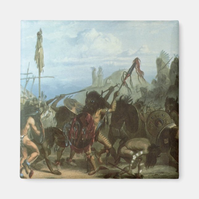 Aimant Indiens d'autrefois, Danse du bison par Karl Bodme (Devant)