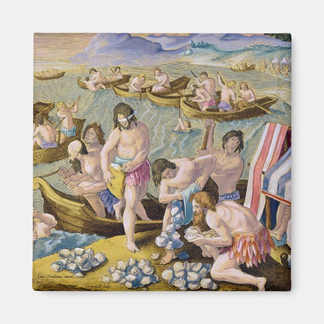 Aimant Indiens plongée pour perles, assiette 93 de 'Venat (Devant)