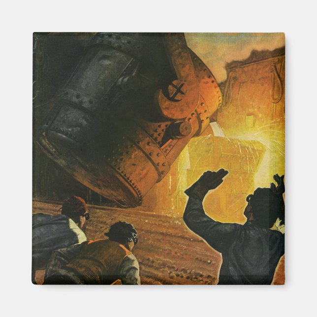 Aimant Industrie vintage, Fabrication d'acier (Devant)