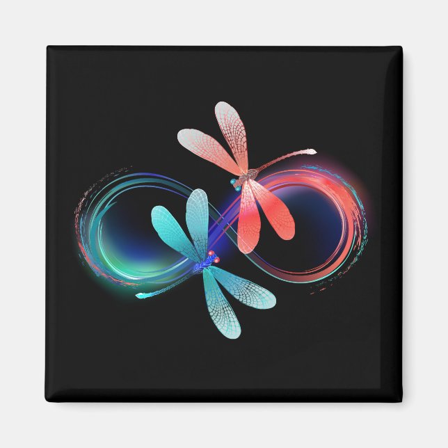 Aimant Infini avec libellules lumineuses (Devant)