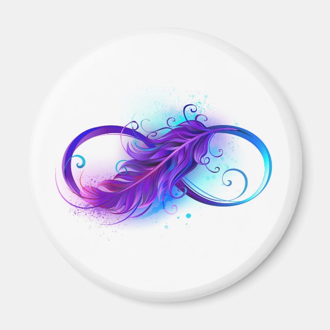 Aimant Infini avec plume violette (Devant)